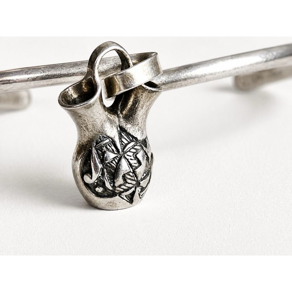 Carol Felley Sunrise Sterling Silver Storyteller Pot Cuff Bracelet Signed - Picture 3 of 16